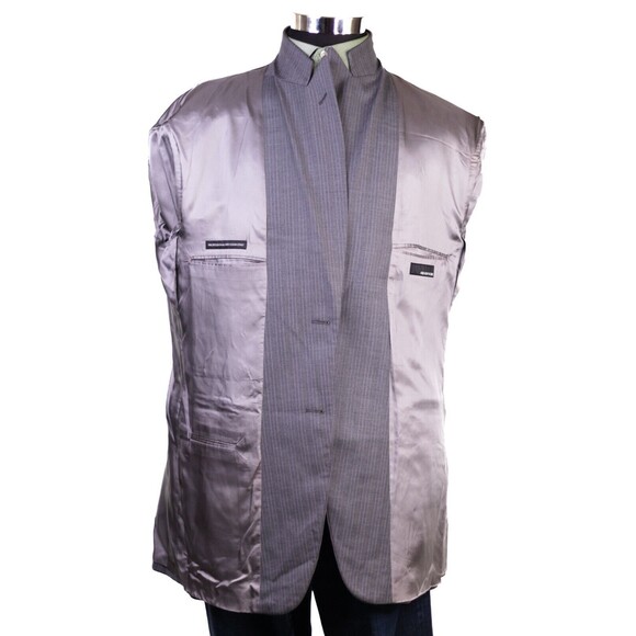 Jones New York Mens Suit Jacket 44L Blazer Gray Pinstripe Business Formal - Picture 9 of 12